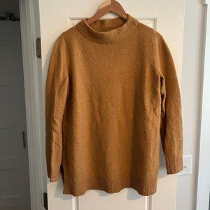 LOFT Merino Wool Blend Mock Neck Ribbed Popover Knit Sweater